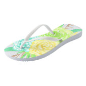Handgeverfde Waterverven bloemen Teenslippers (Schuin)