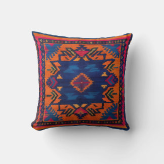 Handgeweven Blue Kilim Lumbar Kussens: Uniek Comfo Kussen