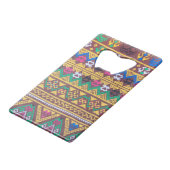 Handgeweven Thai Silk Patroon Creditkaart Flessenopener (Achterkant Gekanteld)