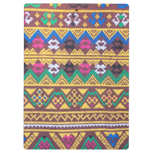 Handgeweven Thai Silk Patroon Klembord (Achterkant)