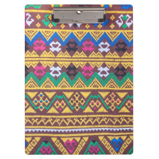 Handgeweven Thai Silk Patroon Klembord (Voorkant)