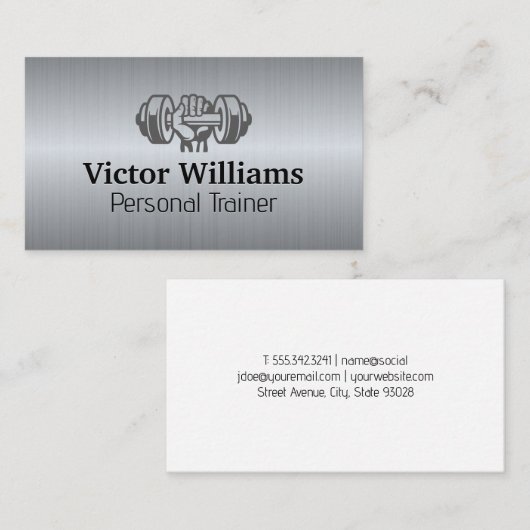 handgewicht | fitness in een sportschool visitekaartje (Voorkant / Achterkant)