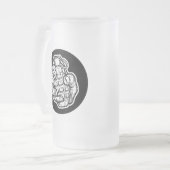 Handgranaat in stripstijl matglas bierpul (Voorkant links)