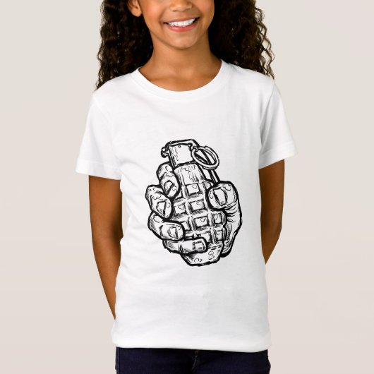 Handgranaat in stripstijl t-shirt (Voorkant)
