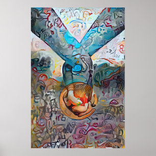 Handgreden   Colorful Abstract Love Poster