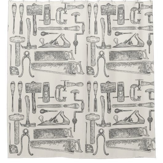 handgreep voor handgereedschap Patroon Douchegordijn (Voorkant)