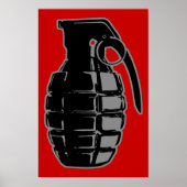 Handgrenade - grijs poster (Voorkant)