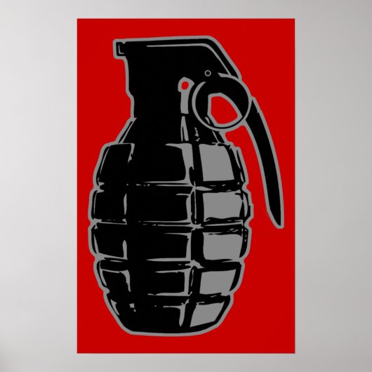 Handgrenade - grijs poster (Voorkant)