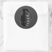 Handgrenade - grijs ronde sticker (Tas)