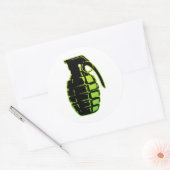 Handgrenade - groen ronde sticker