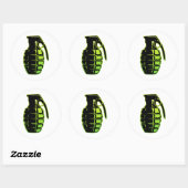 Handgrenade - groen ronde sticker