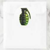 Handgrenade - groen ronde sticker