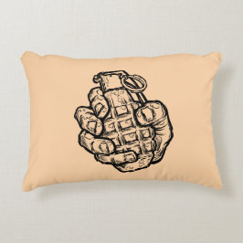 Handgrenade in stripstijl accent kussen
