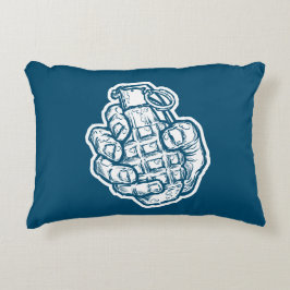 Handgrenade in stripstijl accent kussen