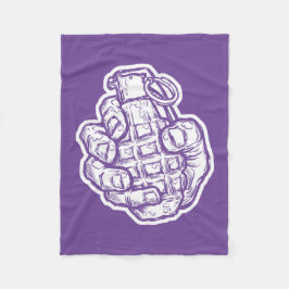 Handgrenade in stripstijl fleece deken