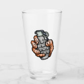 Handgrenade in stripstijl glas (Voorkant)