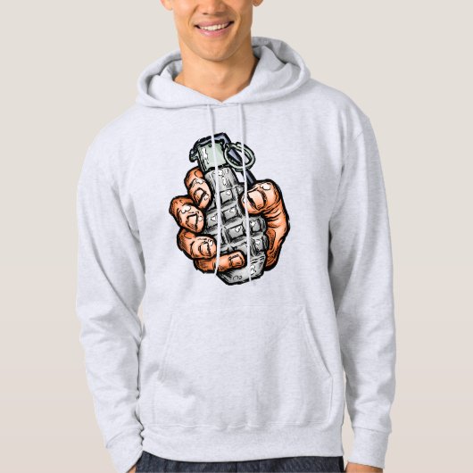 Handgrenade in stripstijl hoodie (Voorkant)
