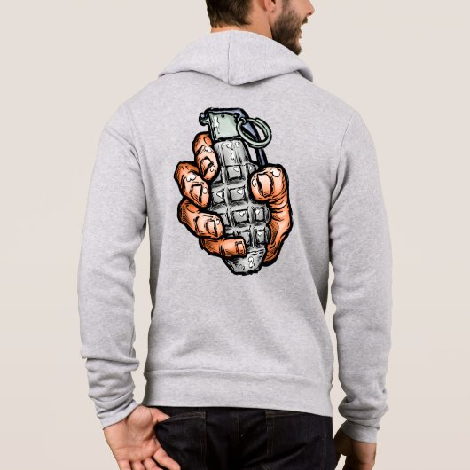 Handgrenade in stripstijl hoodie (Achterkant)