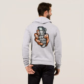 Handgrenade in stripstijl hoodie (Achterkant volledig)
