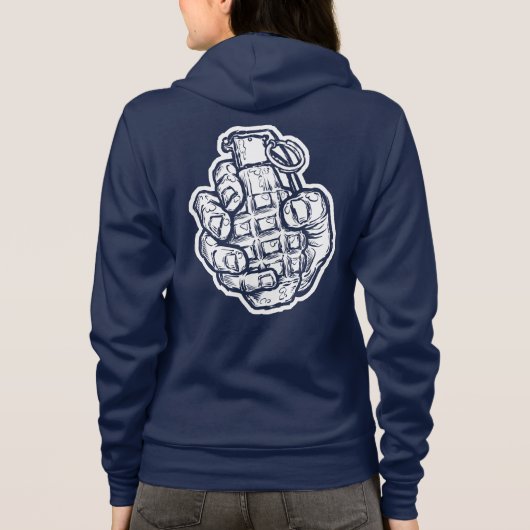 Handgrenade in stripstijl hoodie (Achterkant)