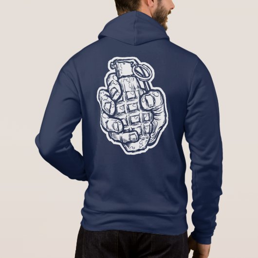 Handgrenade in stripstijl hoodie (Achterkant)