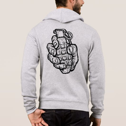 Handgrenade in stripstijl hoodie (Achterkant)