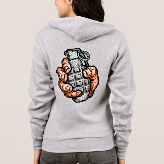 Handgrenade in stripstijl hoodie (Achterkant)