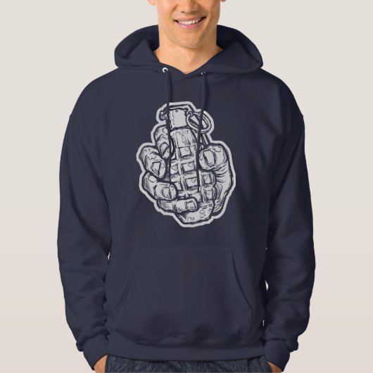 Handgrenade in stripstijl hoodie (Voorkant)