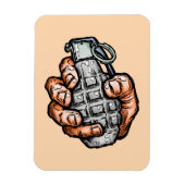 Handgrenade in stripstijl magneet (Verticaal)