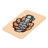 Handgrenade in stripstijl magneet (Linkerzijde)