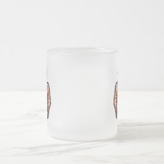 Handgrenade in stripstijl matglas koffiemok (Center)