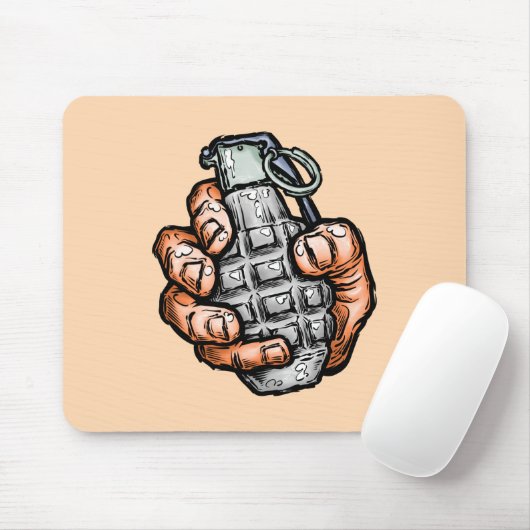 Handgrenade in stripstijl muismat (Met muis)
