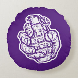 Handgrenade in stripstijl rond kussen