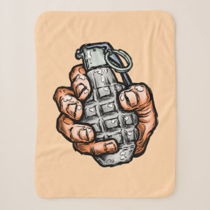 Handgrenade in stripstijl sherpa deken