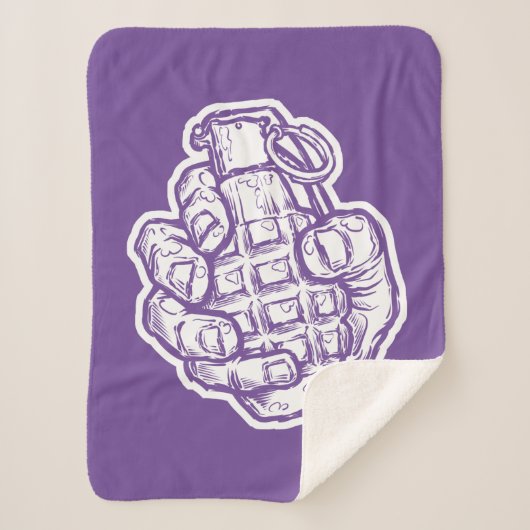 Handgrenade in stripstijl sherpa deken (Voorkant)