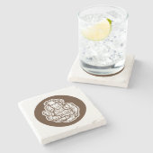 Handgrenade in stripstijl stenen onderzetter (Zijkant)