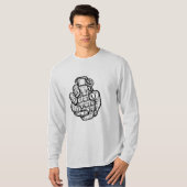 Handgrenade in stripstijl t-shirt (Voorkant volledig)