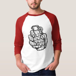Handgrenade in stripstijl t-shirt