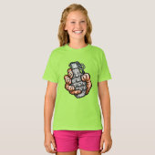 Handgrenade in stripstijl t-shirt (Voorkant volledig)