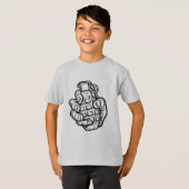 Handgrenade in stripstijl t-shirt (Voorkant volledig)