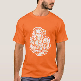 Handgrenade in stripstijl t-shirt
