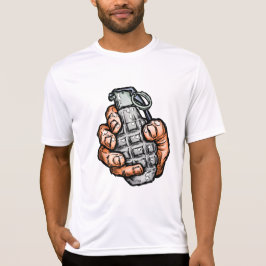 Handgrenade in stripstijl t-shirt