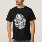 Handgrenade in stripstijl t-shirt (Voorkant)