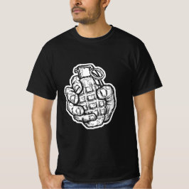 Handgrenade in stripstijl t-shirt