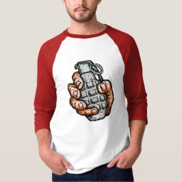 Handgrenade in stripstijl t-shirt