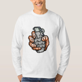 Handgrenade in stripstijl t-shirt