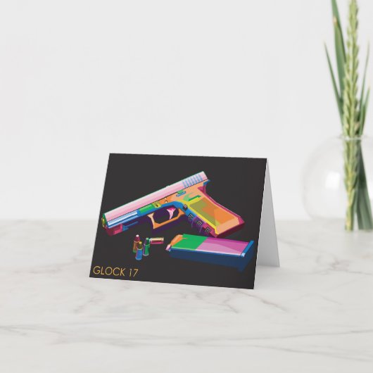 Handgun pop kunst bedankkaart (Voorkant)