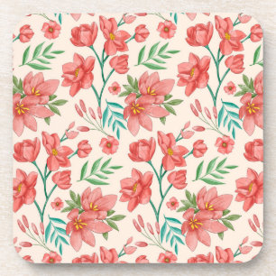 HandHand geschilderde Waterverf Floral Pattern-540 Bier Onderzetter
