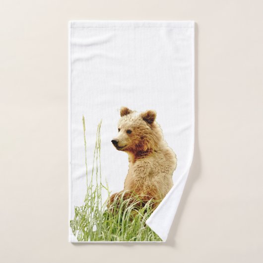 Handhanddoek met grizzly beer cub handdoek (Handdoek)
