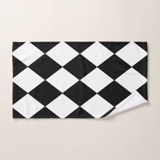 Handhanddoek met zwarte en witte controle handdoek (Handdoek)